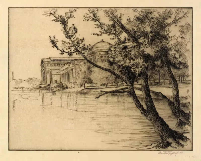 Здание изящных искусств, вид на запад by Берта Жак, 1893-1905 — digital art print download