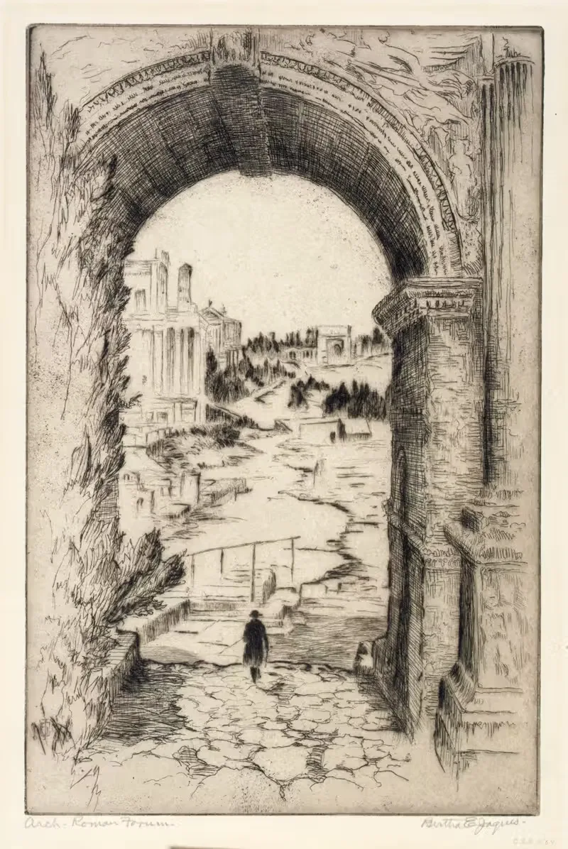 Roman Forum by Bertha Jaques, 1913 — digital art print download