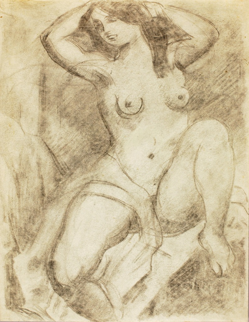 Female Nude Arranging Hair — Carl Newman