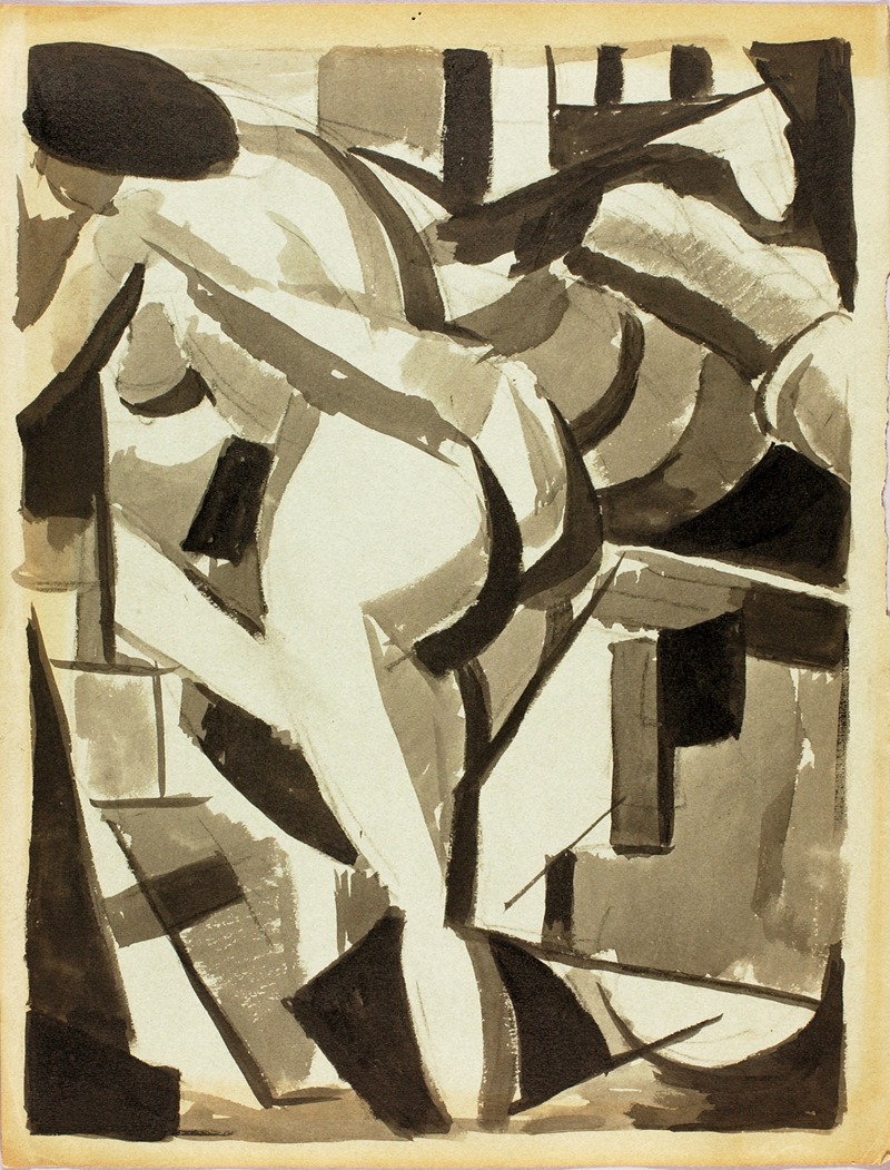 Female Nude Bending Over by Карл Ньюман — digital art print download
