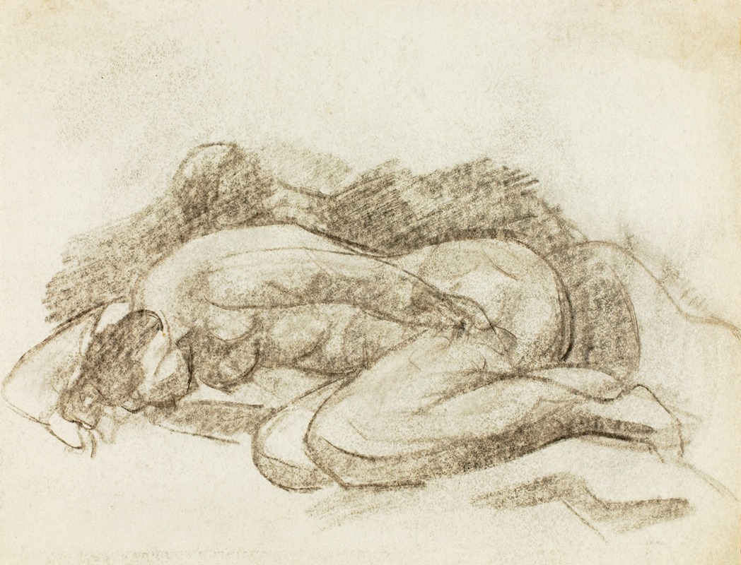 Female Nude Lying Down by Карл Ньюман — digital art print download