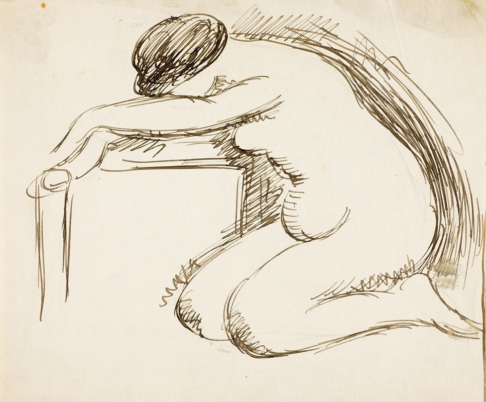 Female Nude on Knees — Карл Ньюман