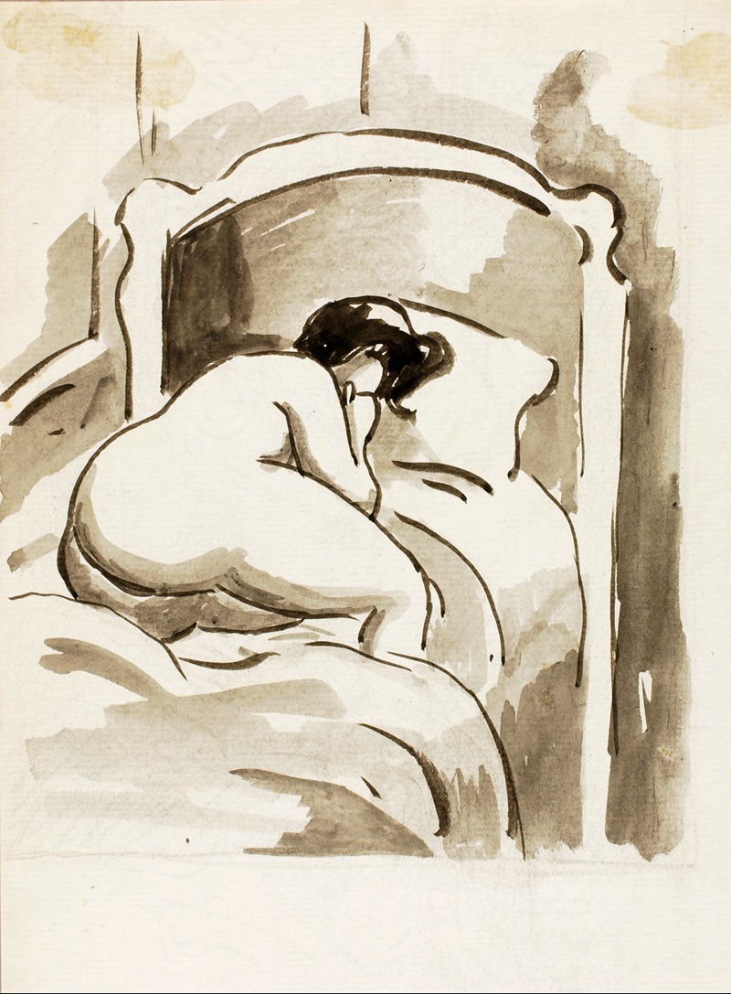 Female Nude Reclining by Карл Ньюман — digital art print download