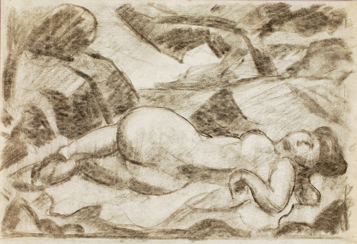Female Nude, Reclining by Карл Ньюман — digital art print download