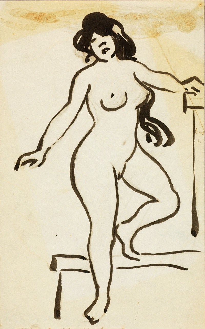 Female Nude, Standing by Карл Ньюман — digital art print download