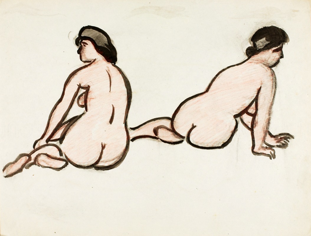 Group of Two Female Nudes — Carl Newman