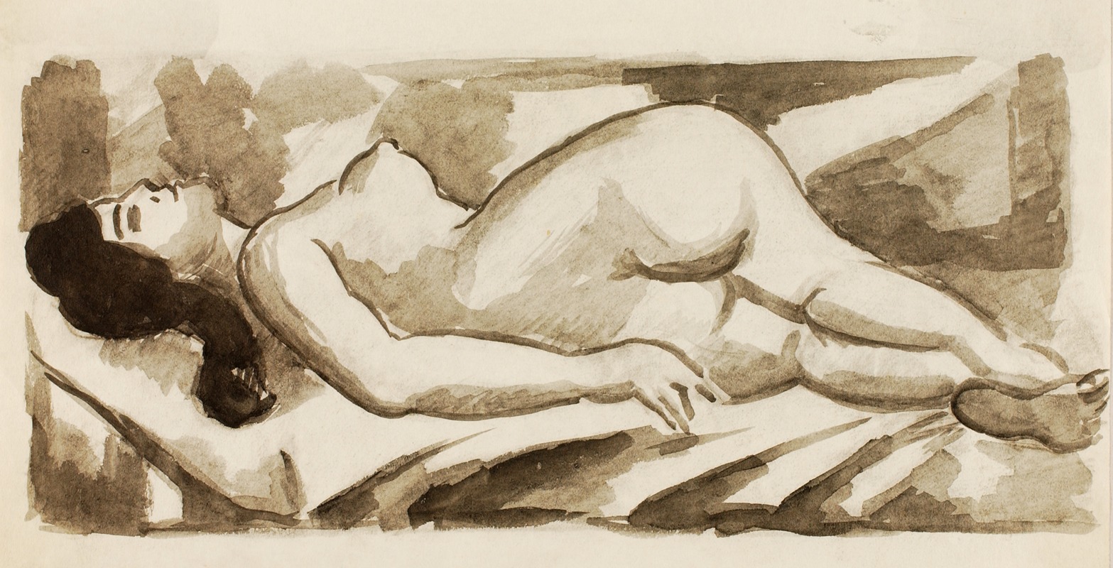 Reclining Female Nude — Карл Ньюман