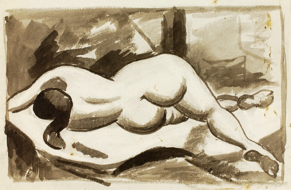 Reclining Female Nude — Карл Ньюман