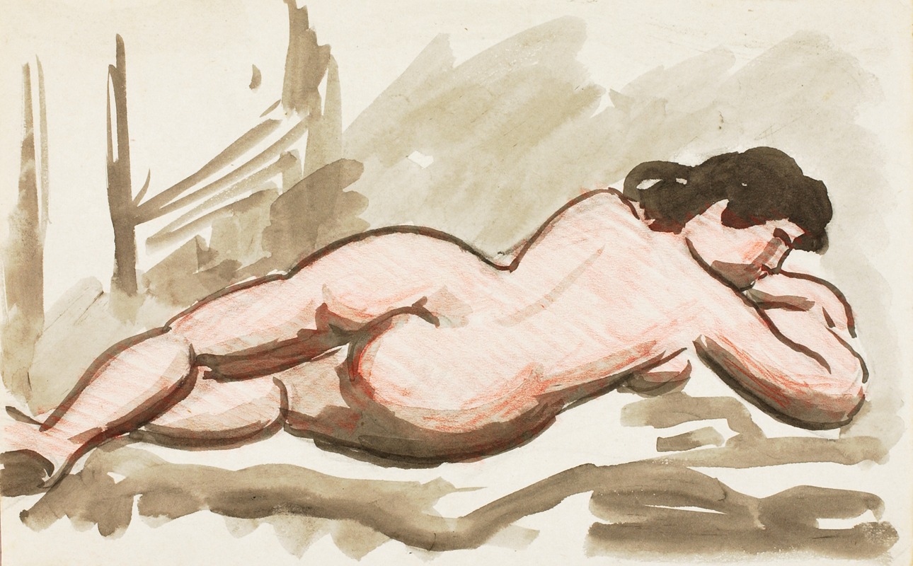 Reclining Female Nude — Карл Ньюман