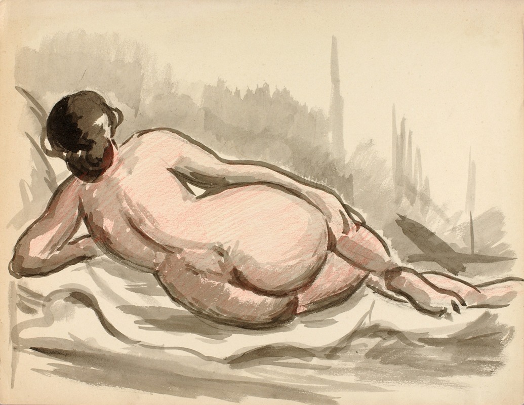 Reclining Female Nude — Карл Ньюман
