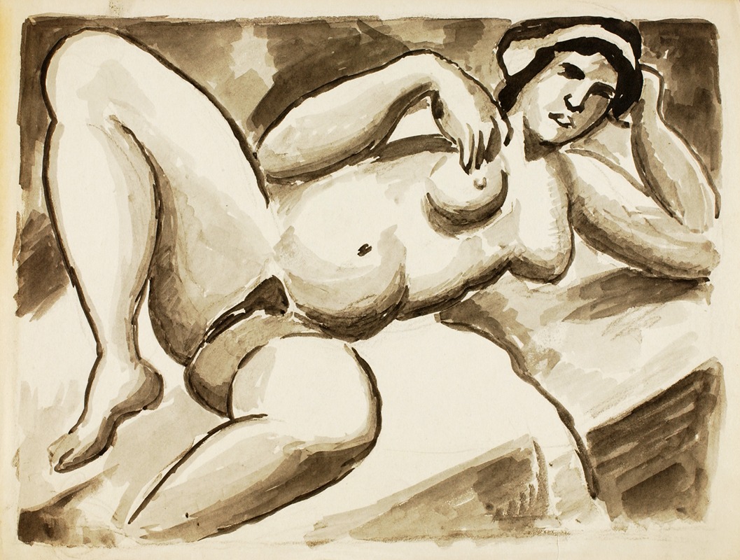 Reclining Female Nude — Карл Ньюман