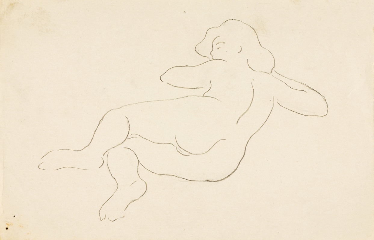 Reclining Female Nude by Карл Ньюман — digital art print download