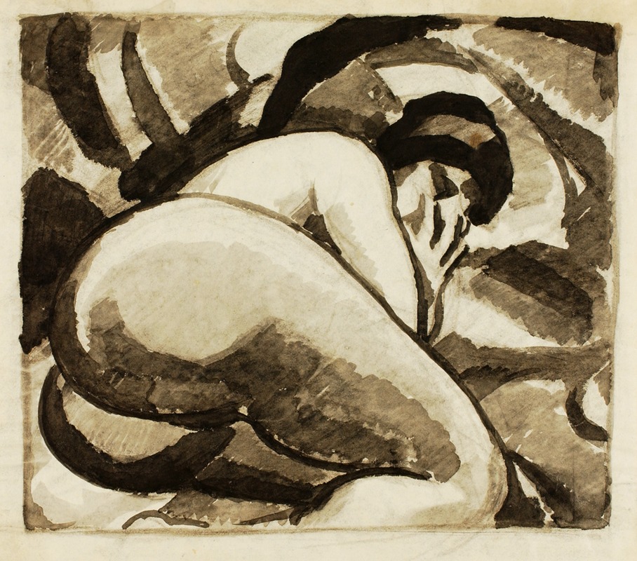 Reclining Female Nude by Карл Ньюман — digital art print download