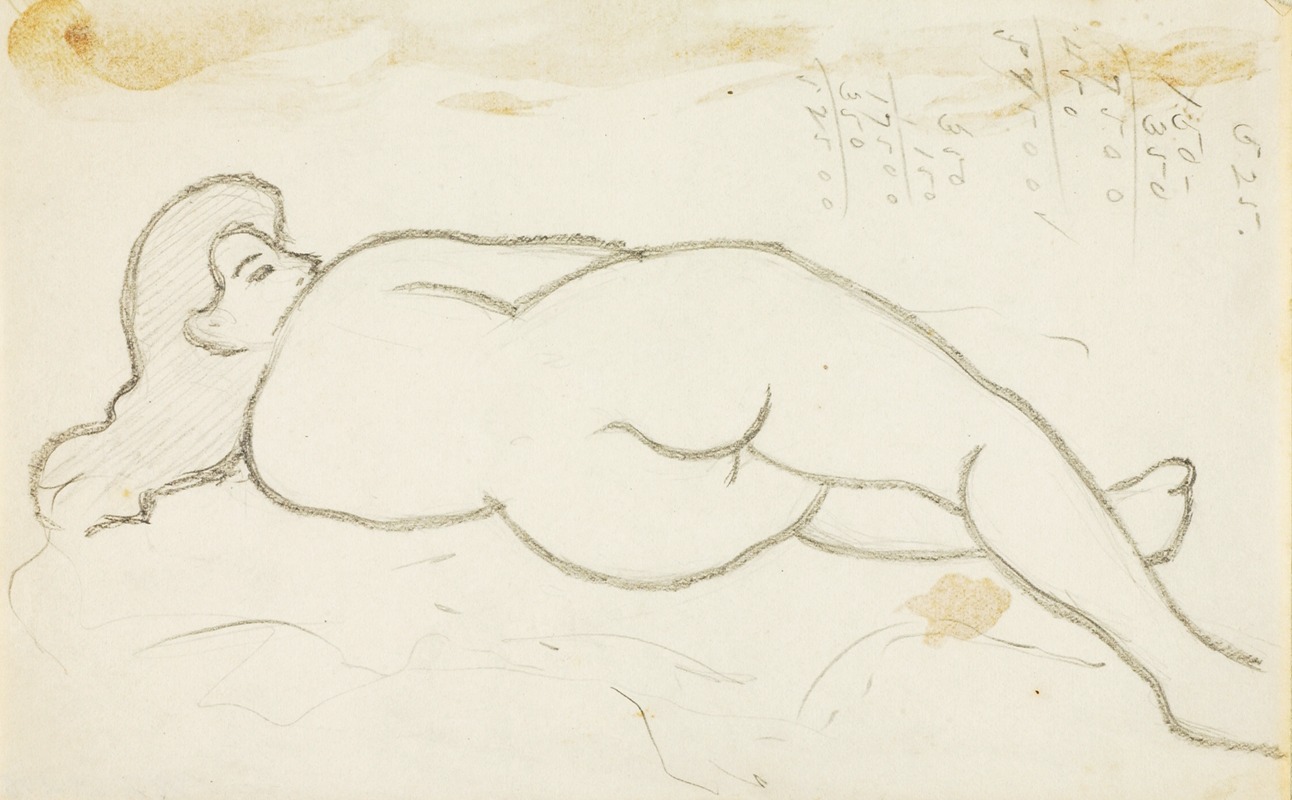 Reclining Female Nude by Карл Ньюман — digital art print download