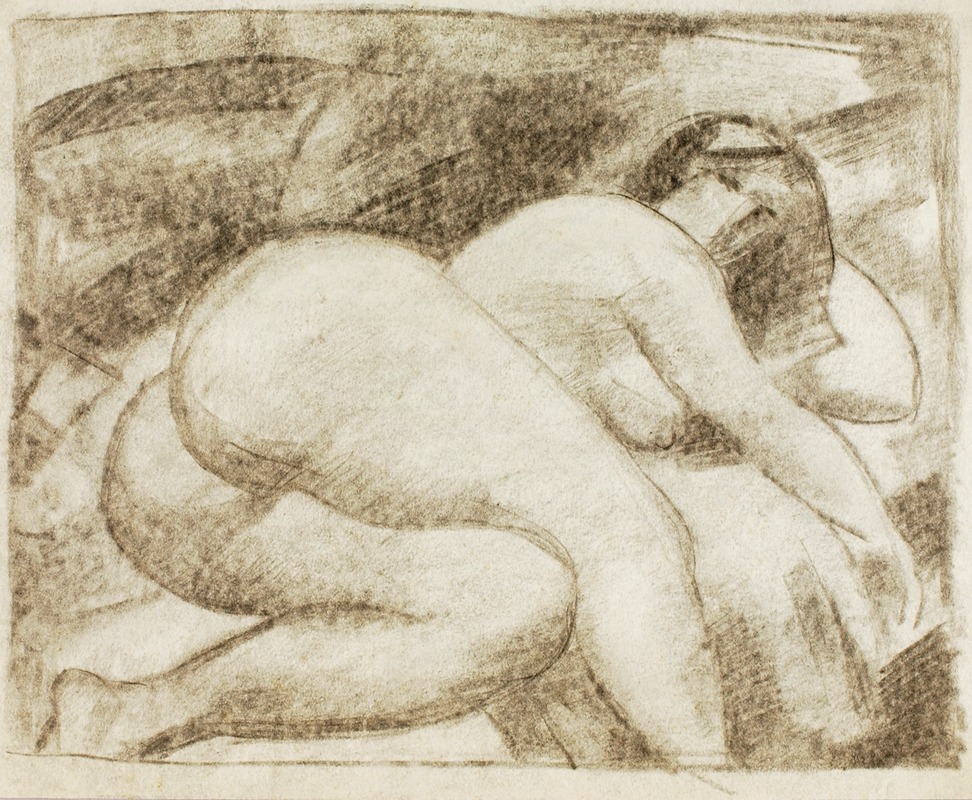 Reclining Female Nude by Карл Ньюман — digital art print download