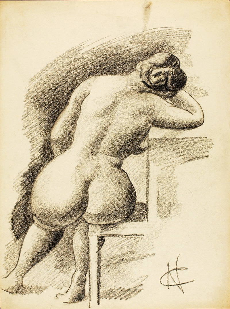 Seated Female Nude by Карл Ньюман — digital art print download