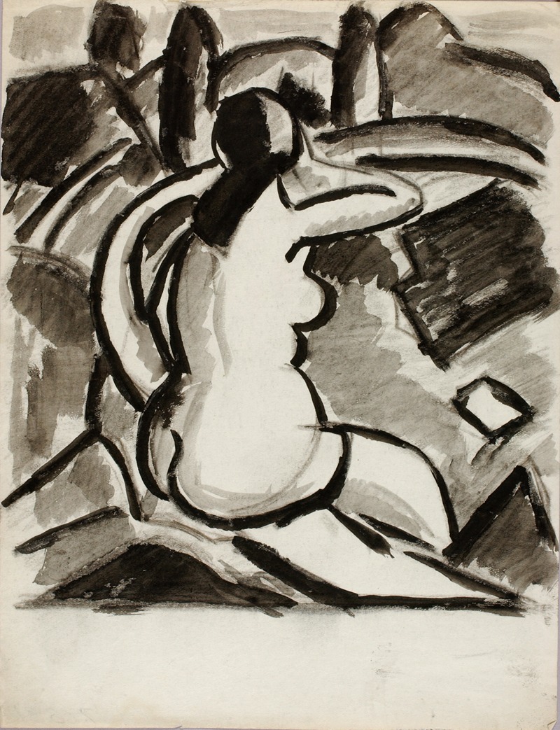 Seated Female Nude by Карл Ньюман — digital art print download