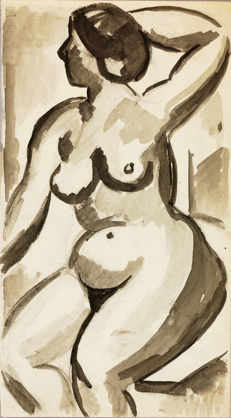 Seated Female Nude by Карл Ньюман — digital art print download