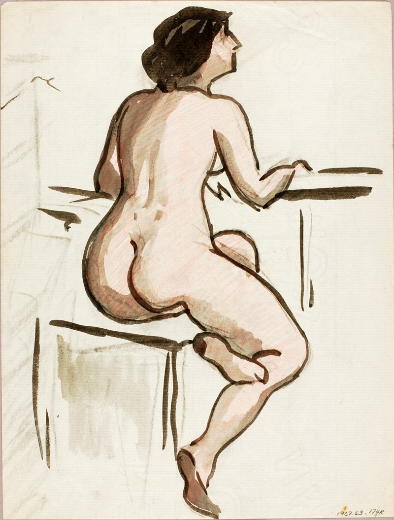 Seated Female Nude by Карл Ньюман — digital art print download