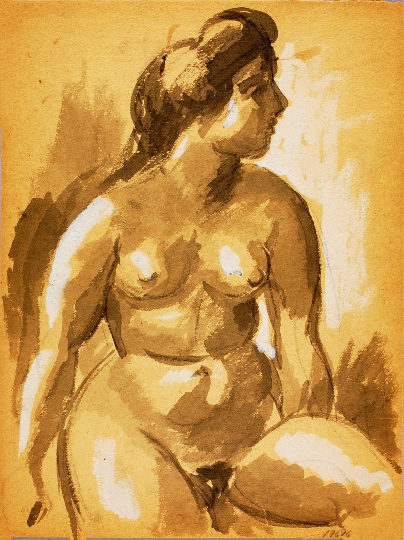 Seated Female Nude — Карл Ньюман