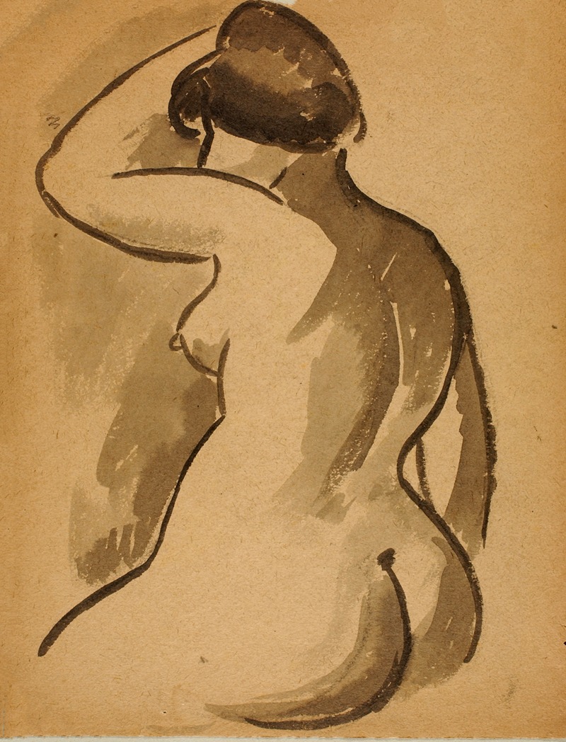 Seated Female Nude by Карл Ньюман — digital art print download