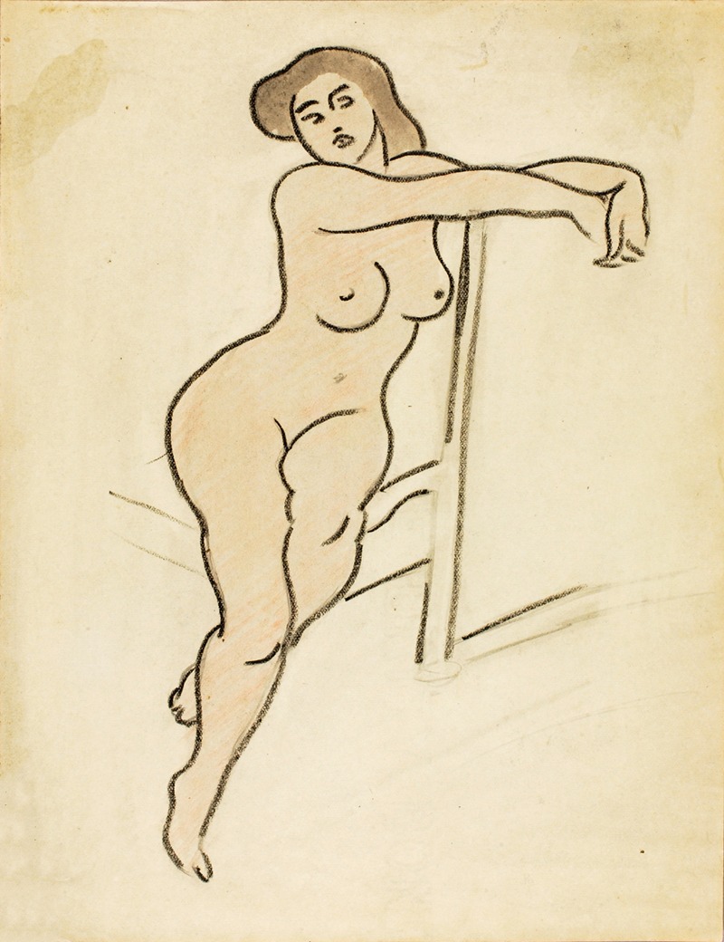 Seated Female Nude by Карл Ньюман — digital art print download
