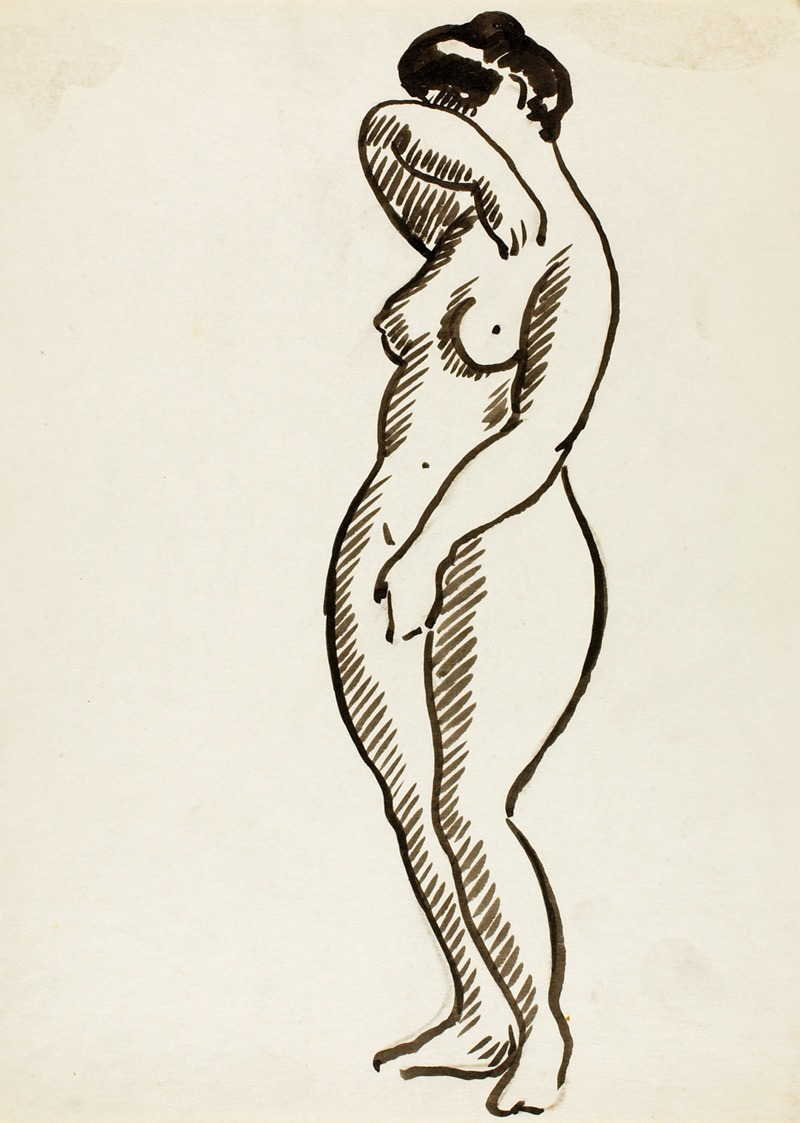 Standing Female Nude by Карл Ньюман — digital art print download