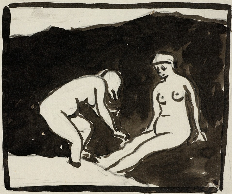 Two Female Nudes by Карл Ньюман — digital art print download