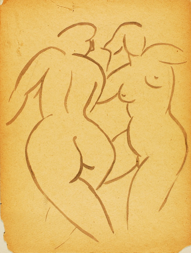 Two Female Nudes by Карл Ньюман — digital art print download