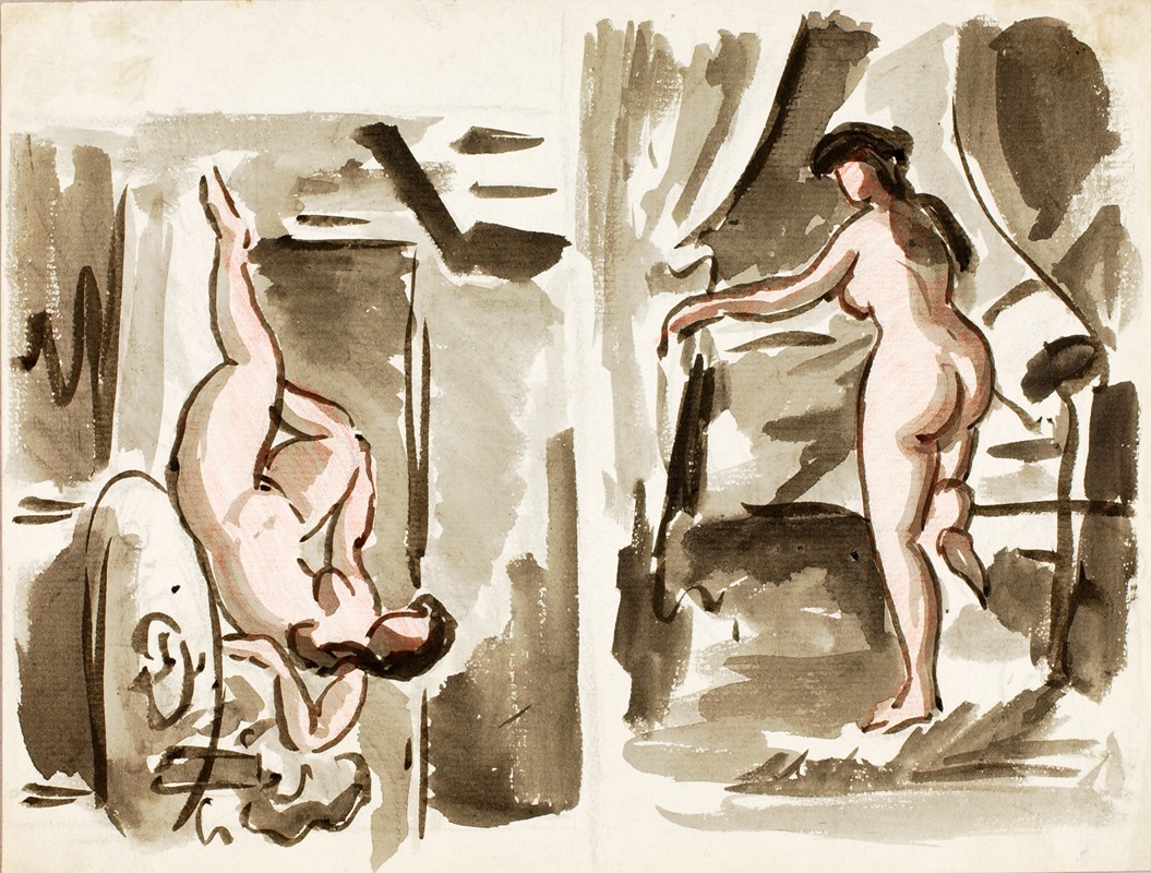 Two Female Nudes by Карл Ньюман — digital art print download