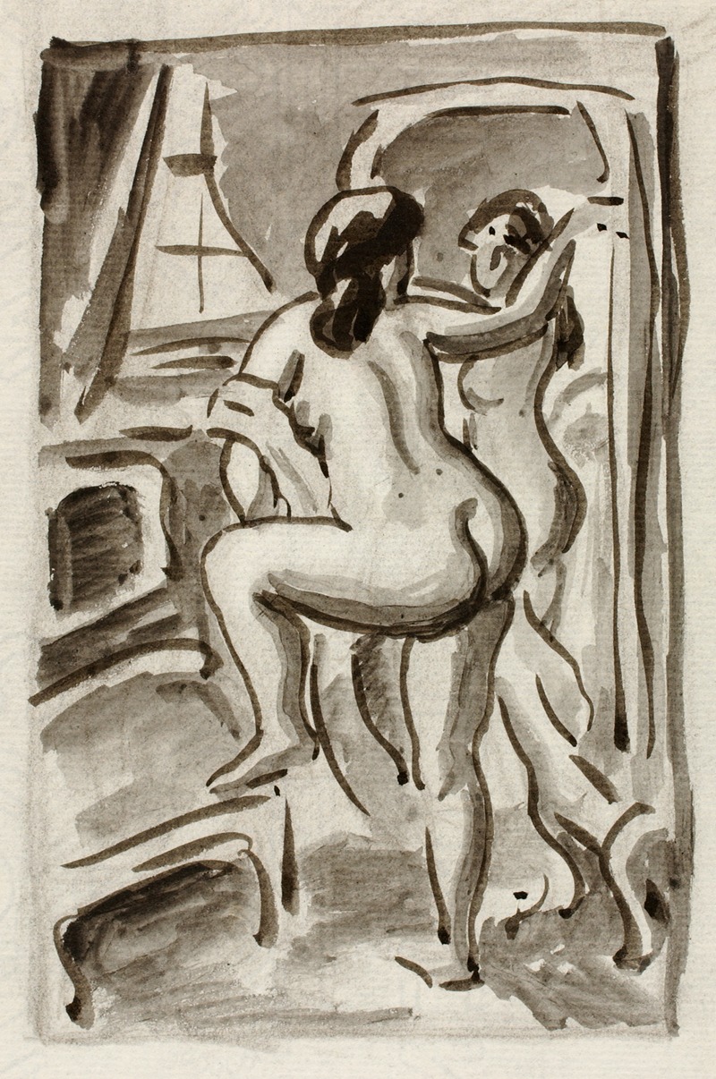 Two Standing Female Nudes by Карл Ньюман — digital art print download