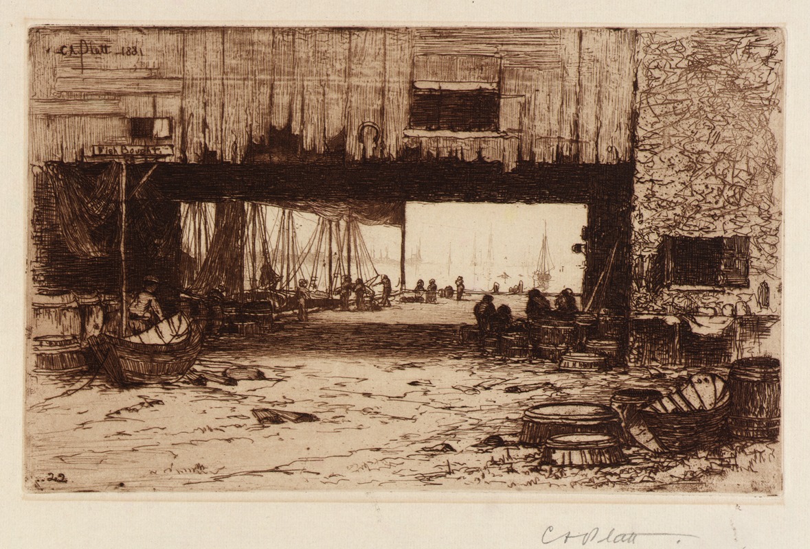 Fish Houses–Interior by Чарльз Адамс Платт, 1881 — digital art print download