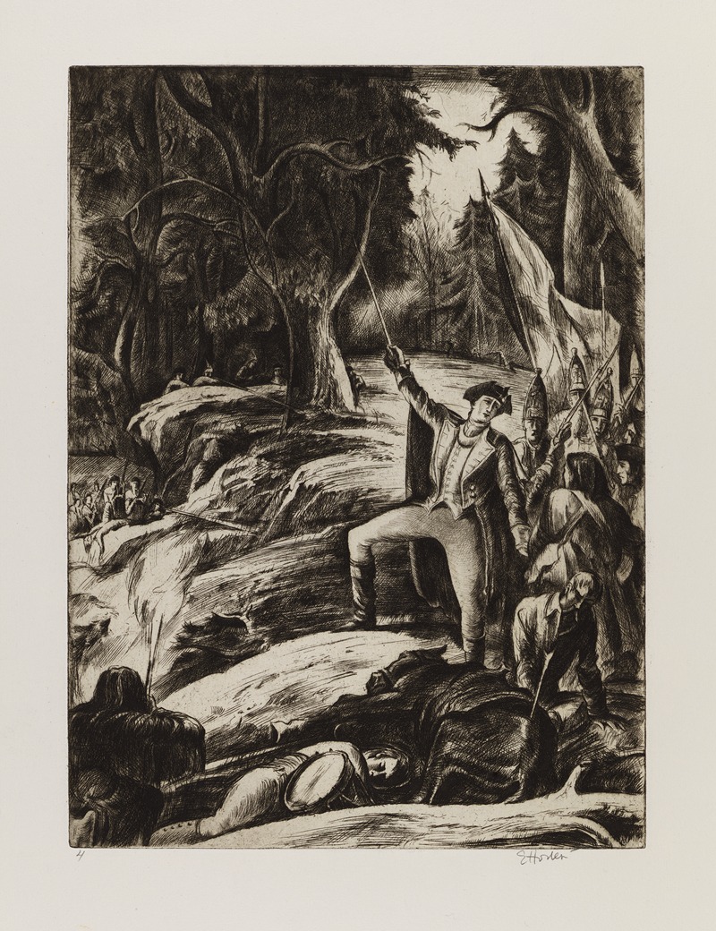 Washington at Braddock's Defeat by Эрл Хортер, 1932 — digital art print download