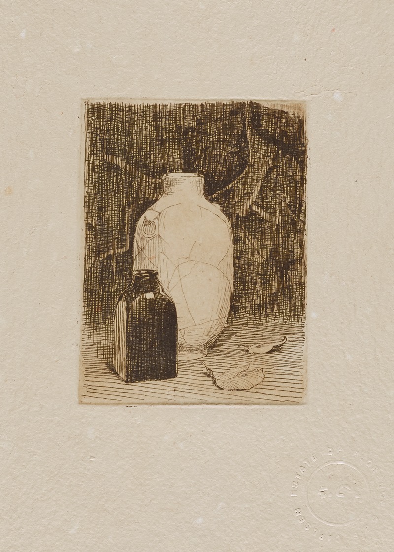 Still Life with Vase and Bottle by Эмиль Карлсен — digital art print download
