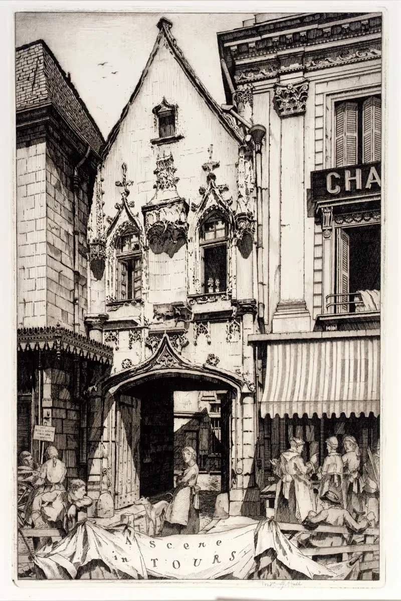 A Scene in Tours by Frederick G. Hall, 1927 — digital art print download