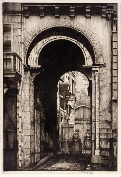 Ancient Doorway, Nevers by Frederick G. Hall — digital art print download