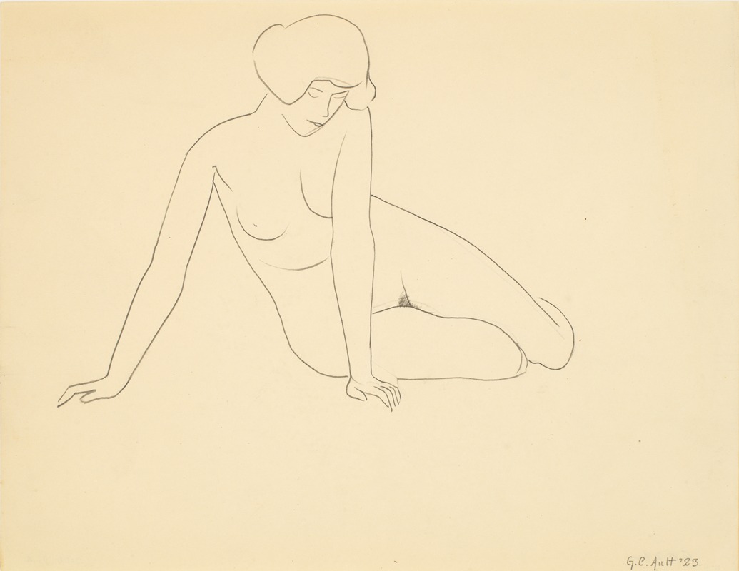 Seated female figure by Джордж Копленд Олт, 1923 — digital art print download