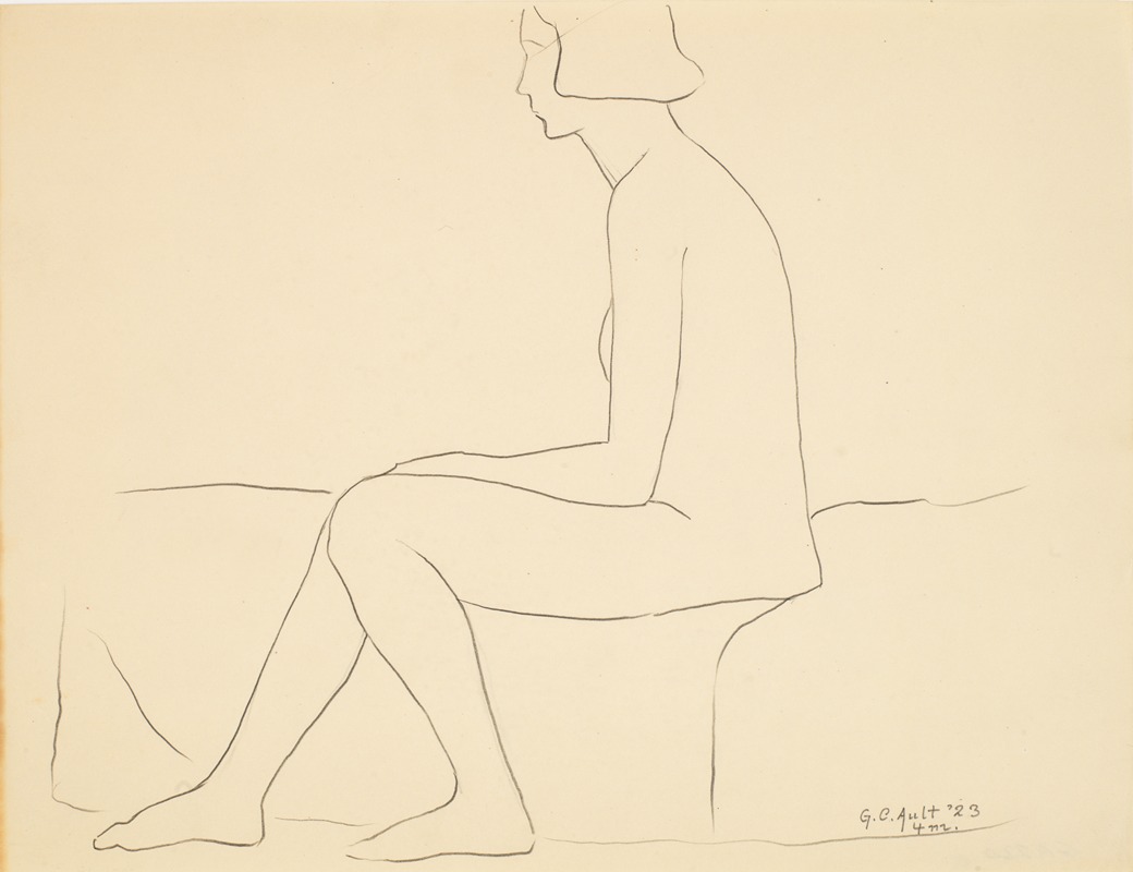 Seated female figure by Джордж Копленд Олт, 1923 — digital art print download