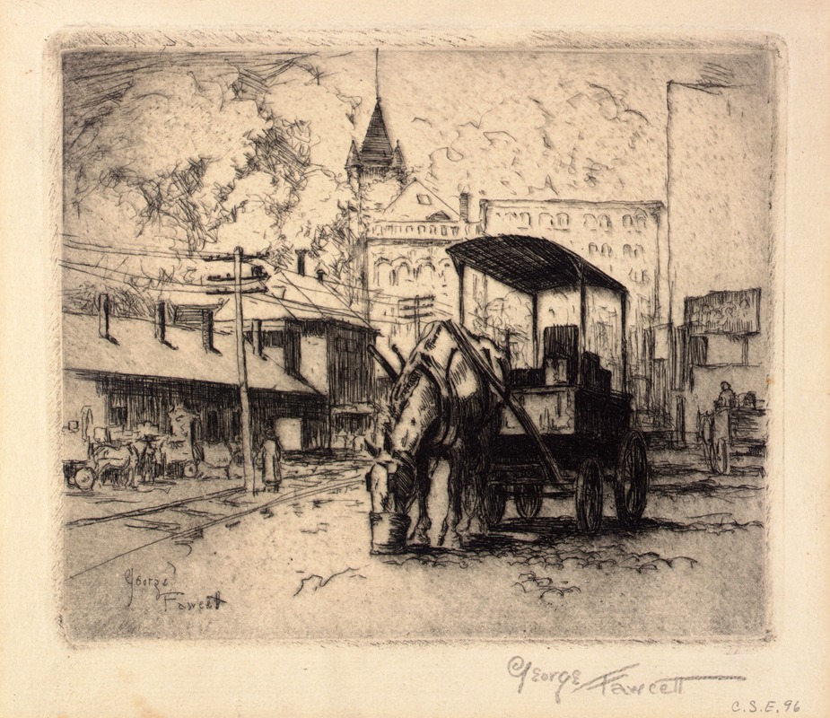 Horse and Wagon, Noon by George Fawcett — digital art print download