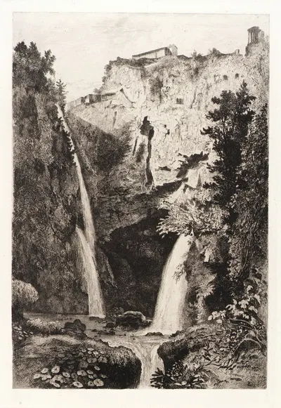 The Falls of Tivoli by George Loring Brown, 1854 — digital art print download