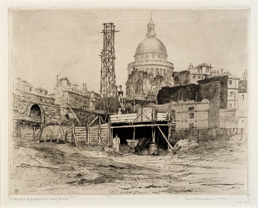 The Pantheon, Paris by George T. Plowman, 1912 — digital art print download