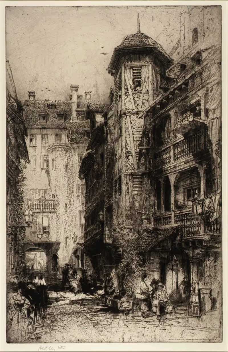 Двор Корбев, Страсбург by Хедли Фиттон, 1919 — digital art print download