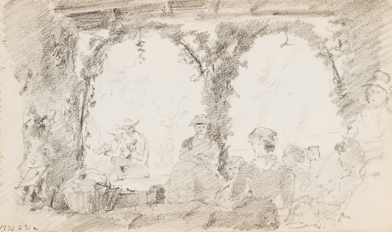 Seated Figures and Musicians by Говард Рассел Батлер — digital art print download