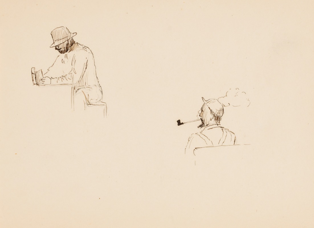 Two Drawings of Men by Говард Рассел Батлер — digital art print download