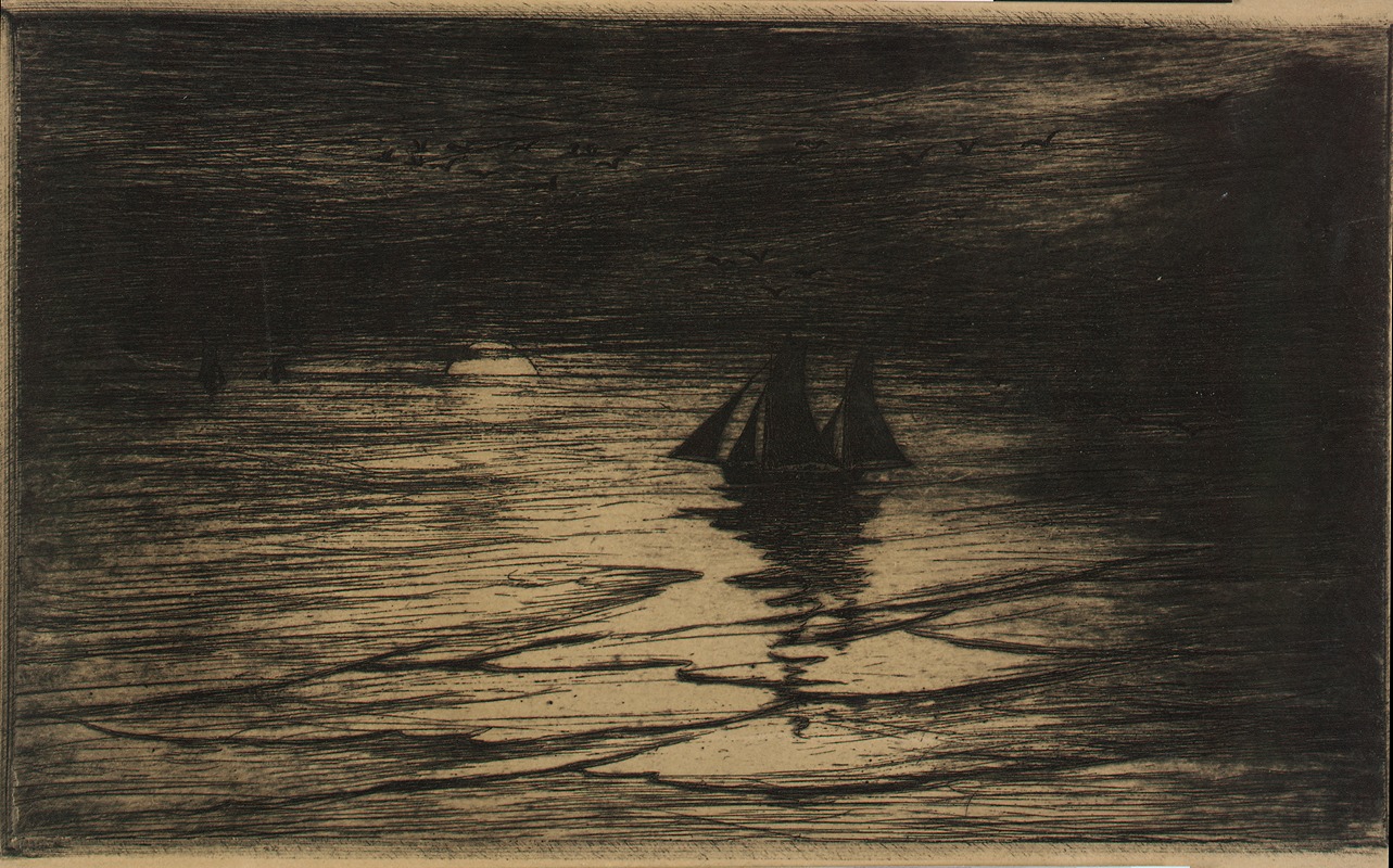 Soleil Couchant en Mer by Jean Louis Bremond — digital art print download