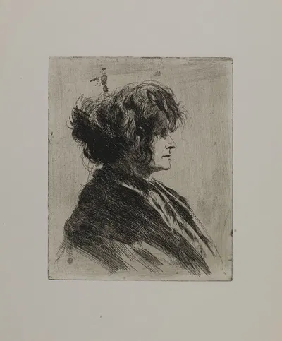 Woman with Scarf and Disheveled Hair by Joseph Stella — digital art print download