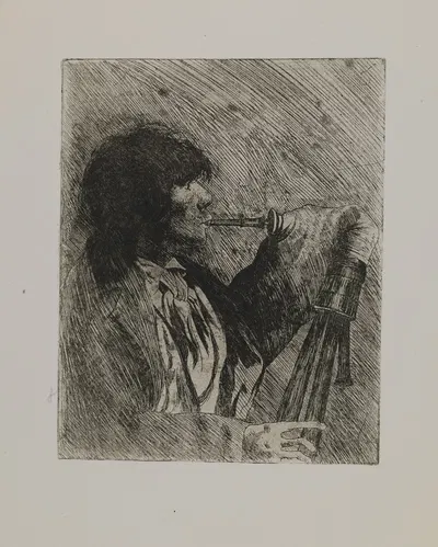Untitled–Man with Bagpipe by Joseph Stella — digital art print download