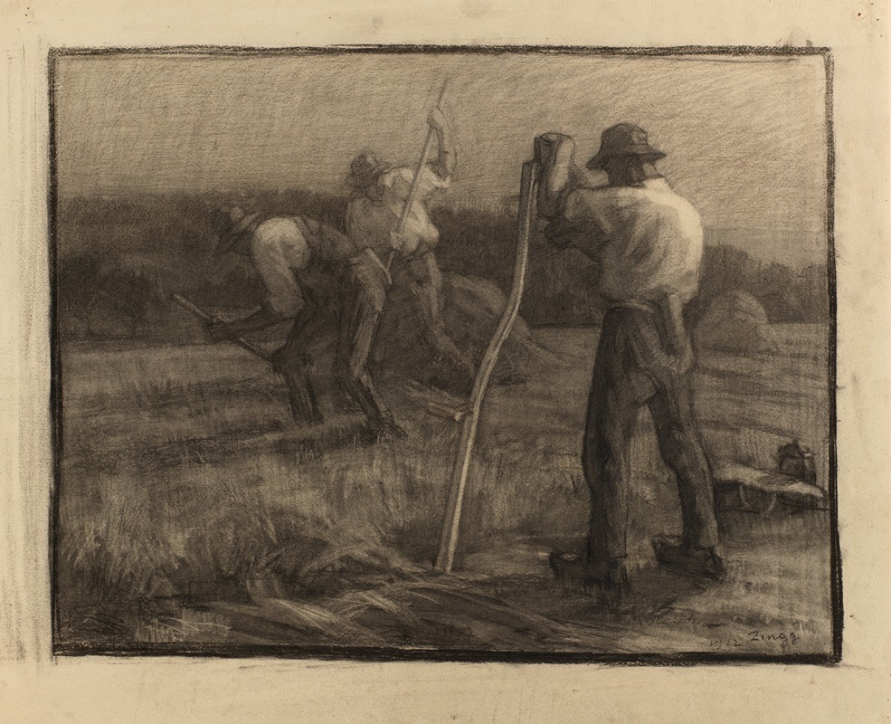 Harvest Scene by Жюль Эмиль Зингг, 1912 — digital art print download