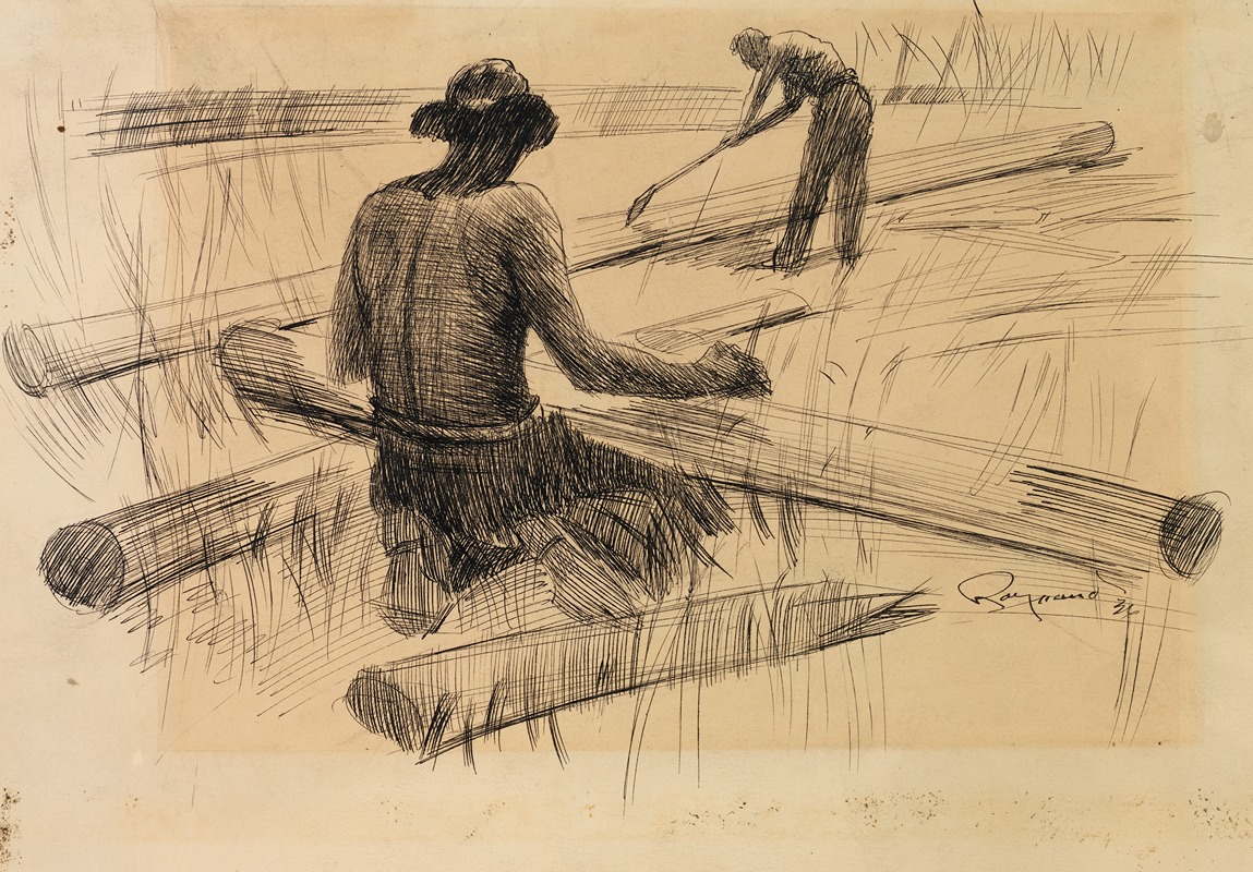 Skinning Poles by Луи Рено, 1936 — digital art print download