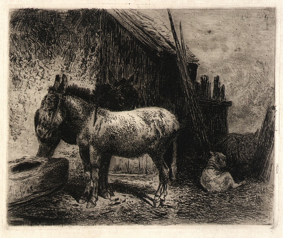 Donkeys and Sheep by Питер Моран — digital art print download